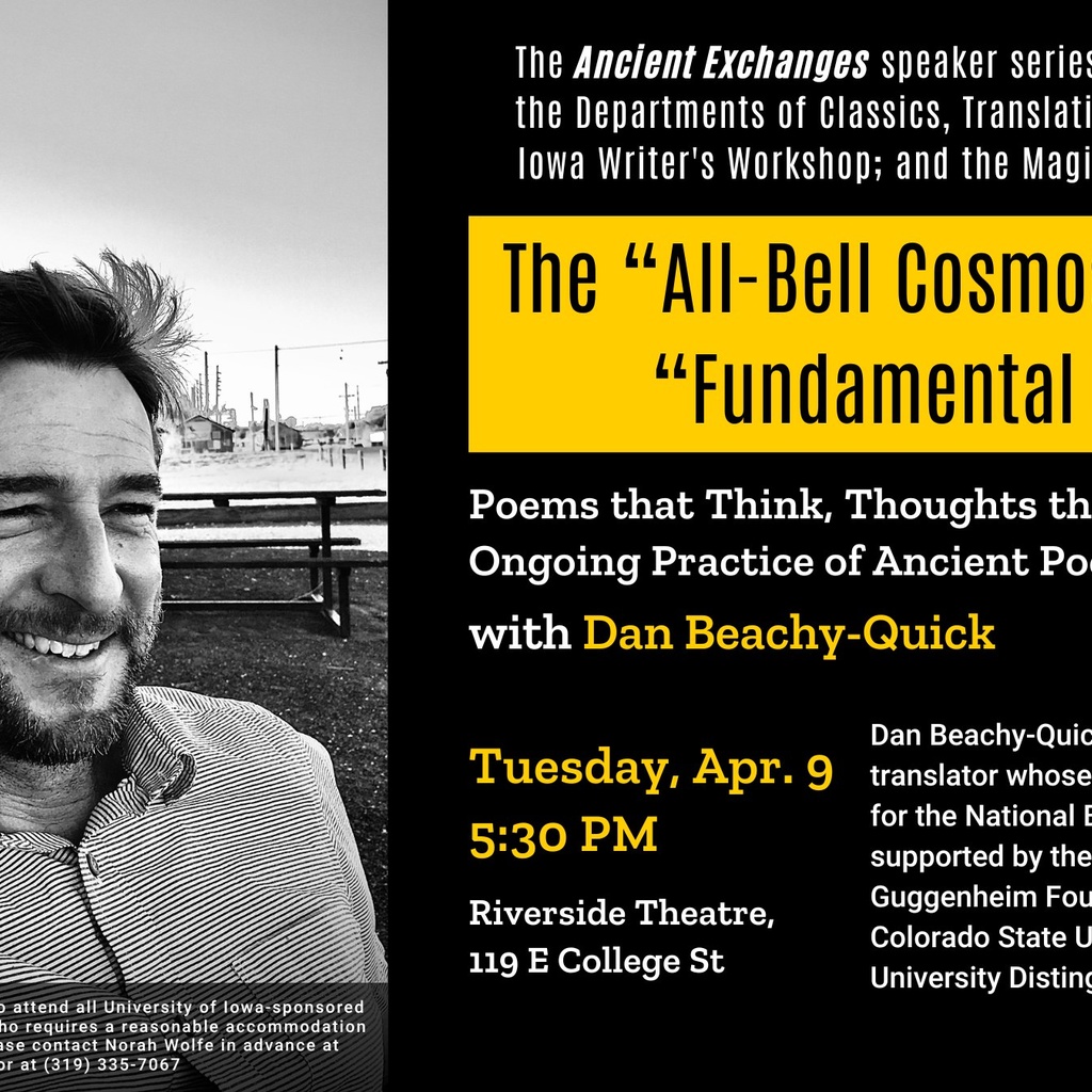 Ancient Exchanges presents Dan Beachy-Quick's The "All-Bell Cosmos" and the "Fundamental Eros" promotional image