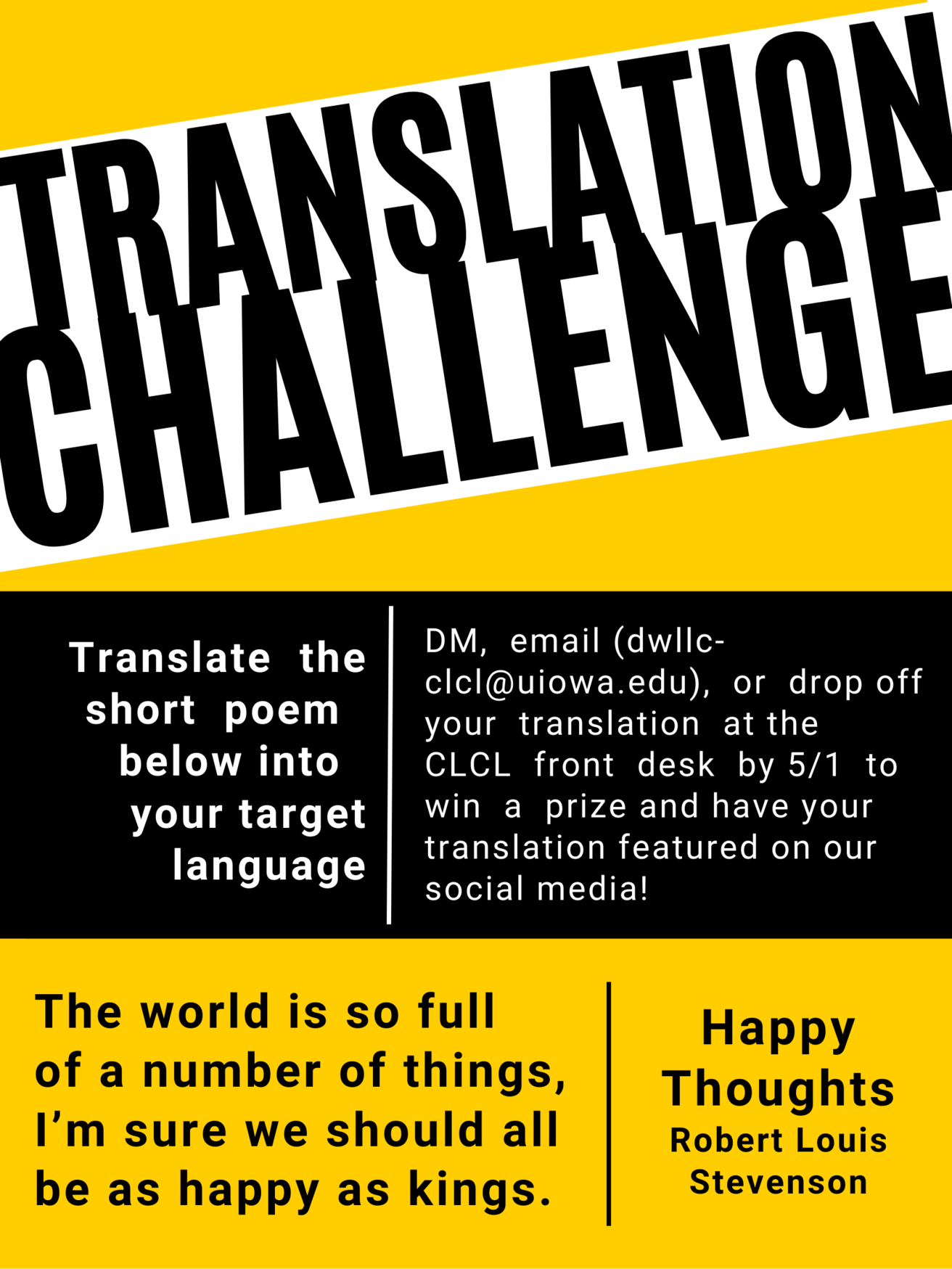 flyer for translation challenge 