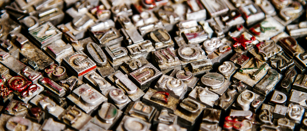 Stamp letters for printmaking